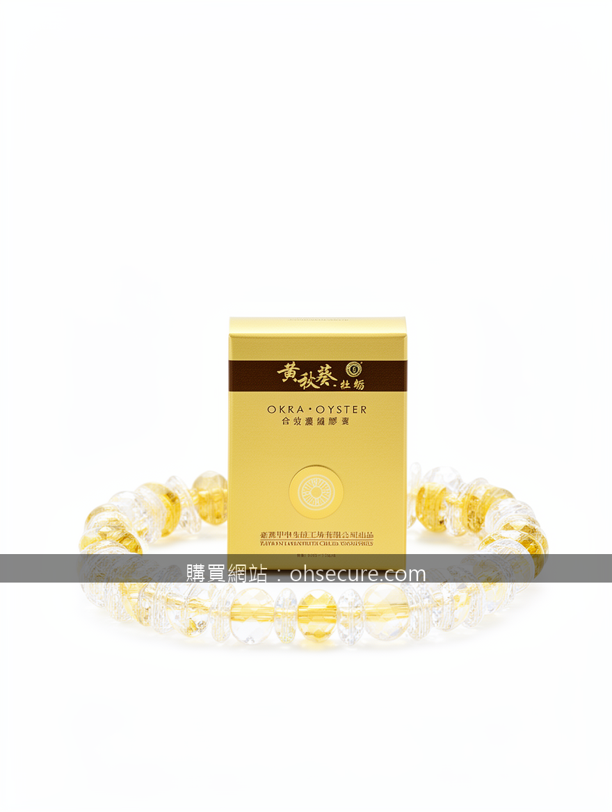 Minimalist white background crystal bracelet photography.
Subject: Place the Okr