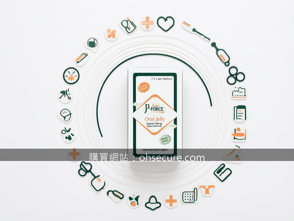 OVERHEAD FLAT LAY Instagram style. Place the Super P-FORCE Oral Jelly 100mg & 60